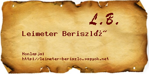 Leimeter Beriszló névjegykártya